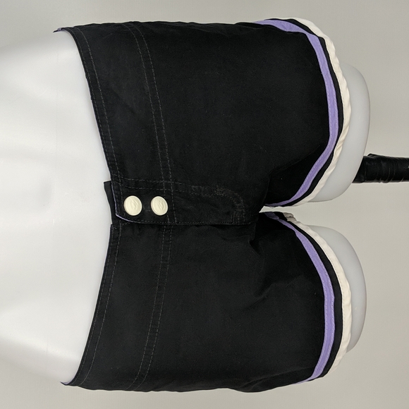 Billabong Womens Board Shorts Size 10 Black White Purple Trim Pearl Snap Zip-Fly - Picture 2 of 12
